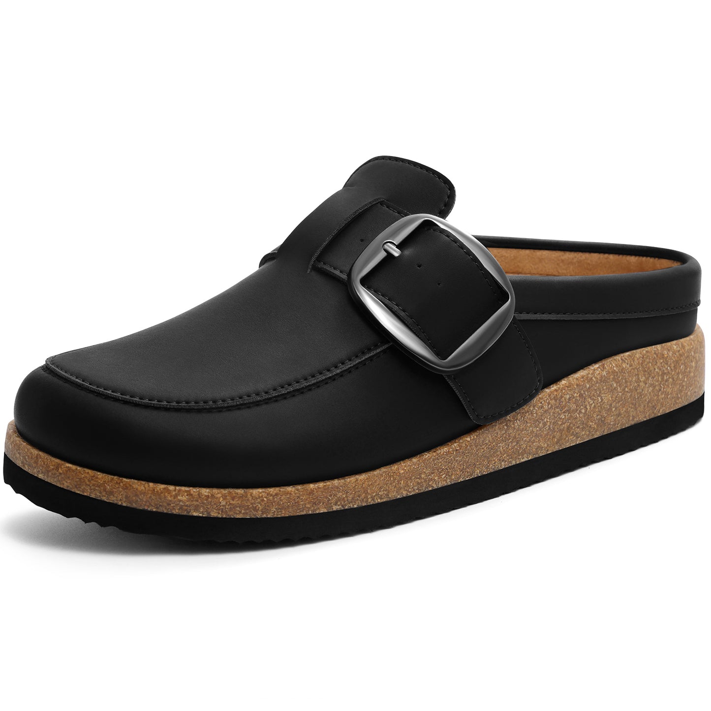Big Buckle Memory Foam Cork Footbed Mules