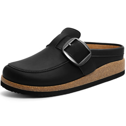 Big Buckle Memory Foam Cork Footbed Mules