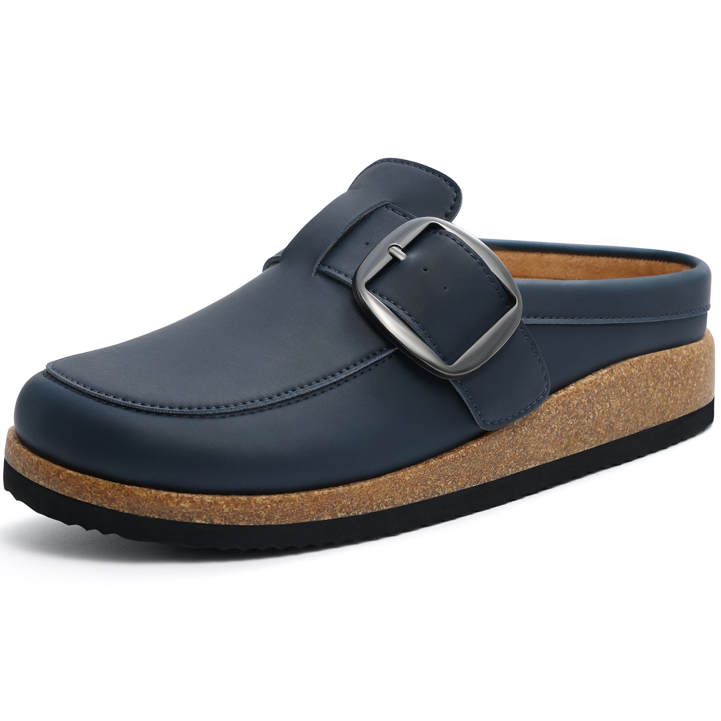 Genuine Suede Clogs  with Big Buckle