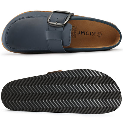 Genuine Suede Clogs  with Big Buckle