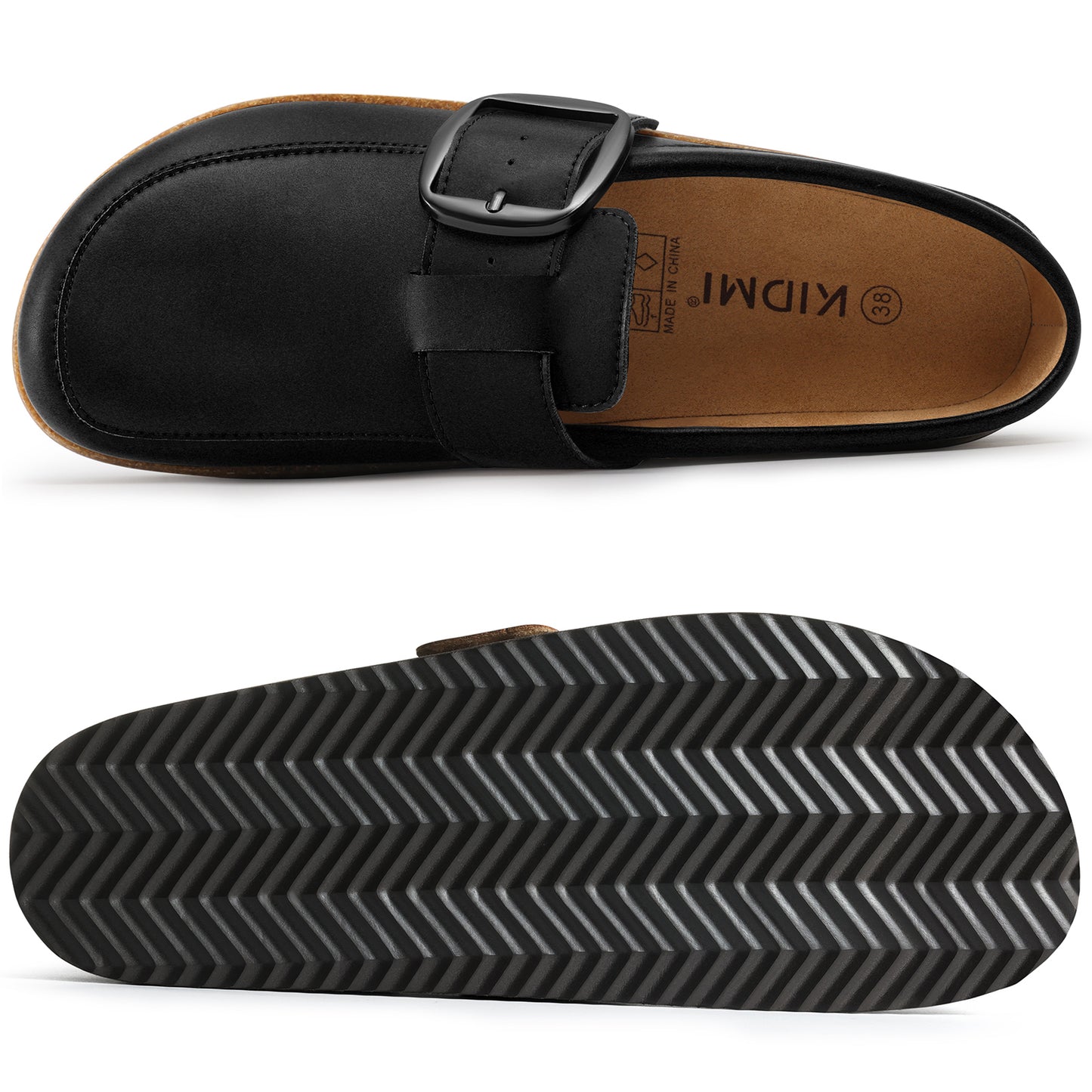 Big Buckle Memory Foam Cork Footbed Mules