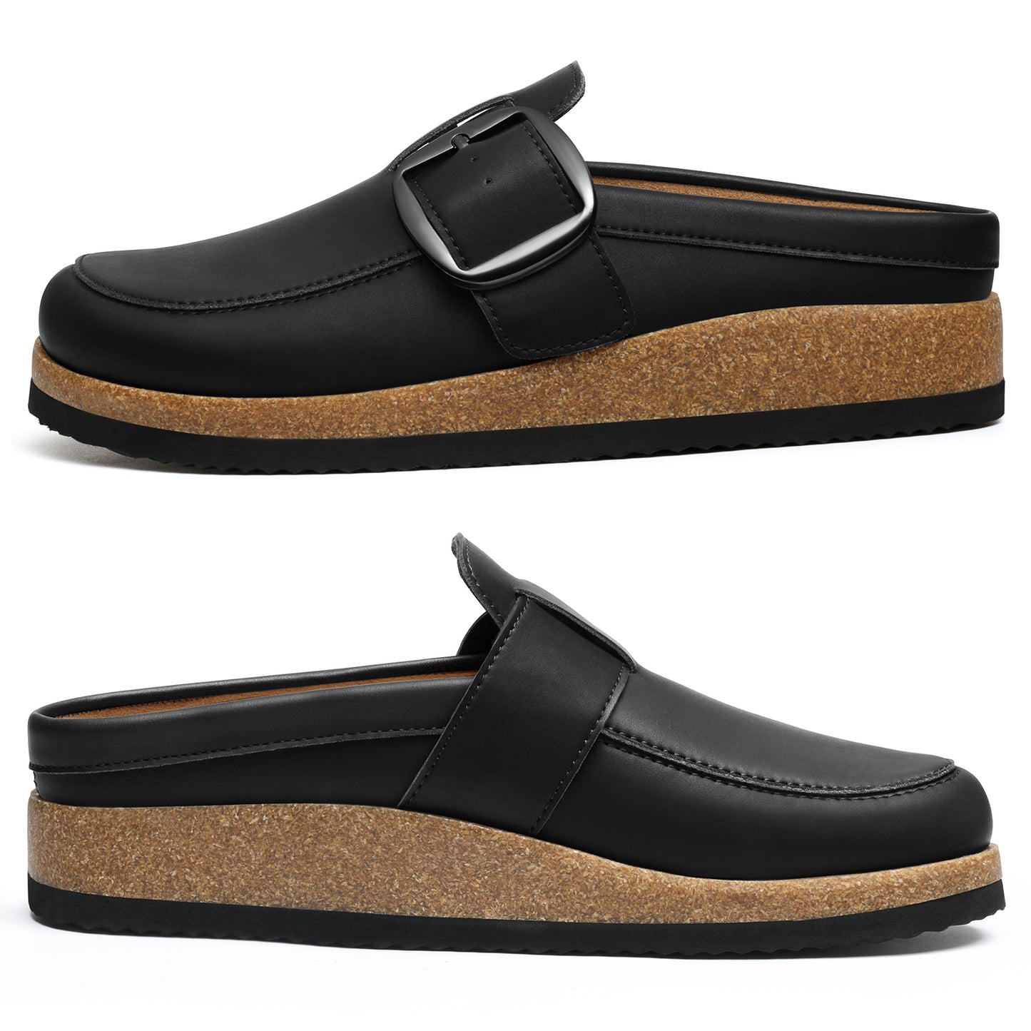 Big Buckle Memory Foam Cork Footbed Mules