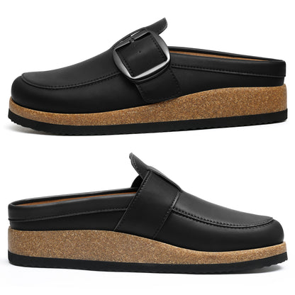 Big Buckle Memory Foam Cork Footbed Mules