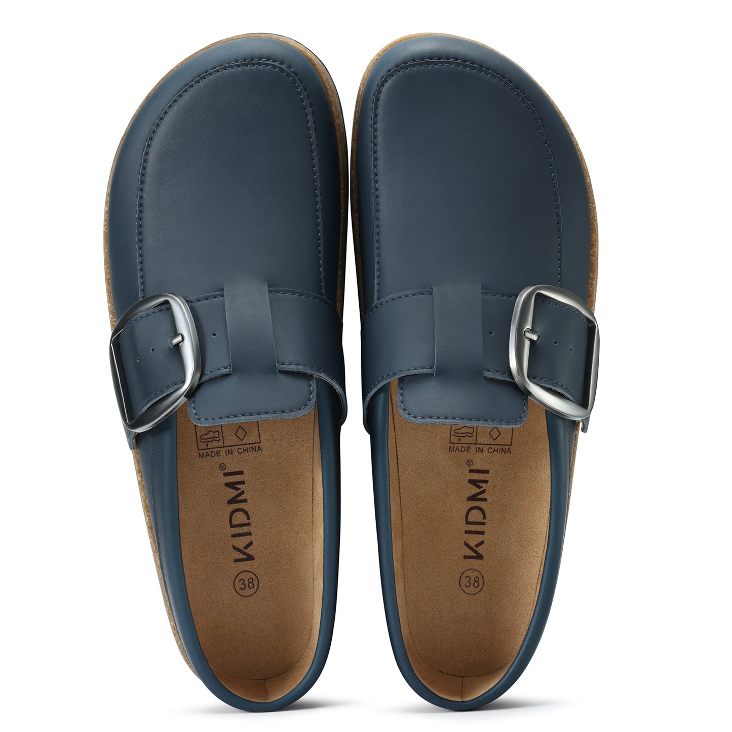 Genuine Suede Clogs  with Big Buckle