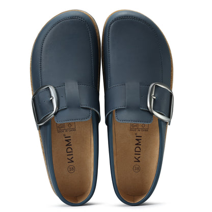 Genuine Suede Clogs  with Big Buckle