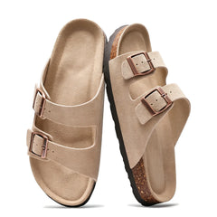 Suede Sandals · Tan